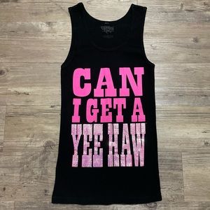 “Can I Get a YEEHAW” Fitted Sequin Tank Top